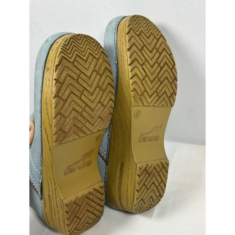 Dansko Twin Pro Dog Walkers Milled Nubuck Womens Clogs Blue/Brown Size 37 - Picture 6 of 15